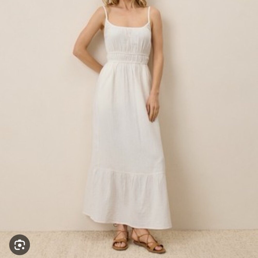 PACT Coastal Double Gauze Cami Maxi Dress